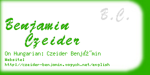 benjamin czeider business card